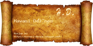 Havasi Dénes névjegykártya